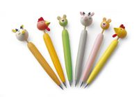 Drewniany długopis ZWIERZĄTKA, komplet 6 szt