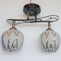 Plafon LAMPA sufitowa VEN A 2435/2 szklana OPRAWA retro wzorki kule balls chrom biała