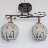 Plafon LAMPA sufitowa VEN A 2435/2 szklana OPRAWA retro wzorki kule balls chrom biała