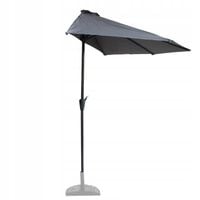 PARASOL OGRODOWY ŚCIENNY DUŻY SOLIDNY SKŁADANY 2,7 M Z KORBKĄ SZARY