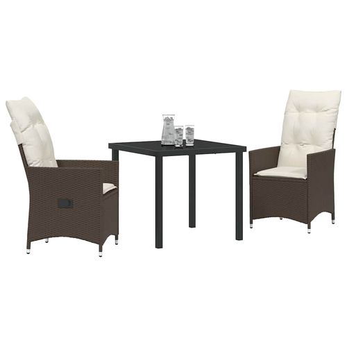 Zestaw do jadalni w ogrodzie 3 pcs Brązowy Polirattan na Arena.pl