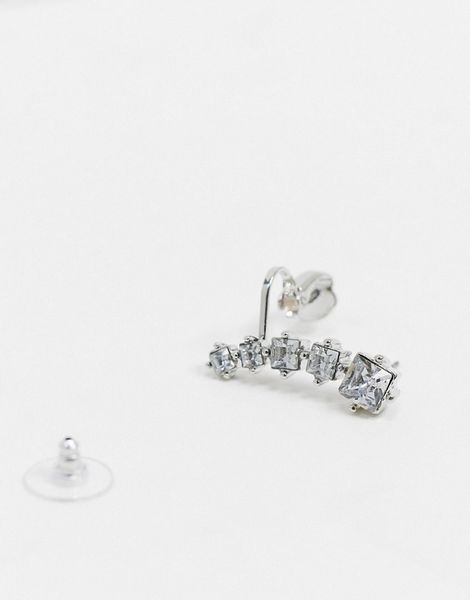 DESIGN Nausznica srebrna z kryształkami zdjęcie 3