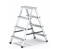 Drabina aluminiowa wolnostojąca dwustronna 4 stopnie 125 kg Magazynuj