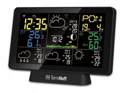 Stacja Pogody WiFi TUYA TermHoff TH-WS7 Barometr Alarm Zegar J. Polski na Arena.pl