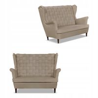 Sofa uszak Carol beżowa skandynawska kanapa 2-os. sprężynach Family Meble