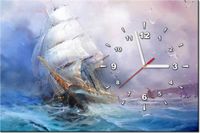 60CM 40CM ZEGAR OBRAZ ŻAGLOWIEC DRUK PŁÓTNO RAMA