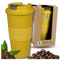 kubek podróżny na kawę herbate do samochodu na wynos 480 ml zółty
