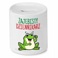 Skarbonka Dla Dziennikarza Żajebisty Dziennikarz Z Nadrukiem Ze Zdjęciem