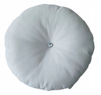 Poduszka dekoracyjna ozdobna okrągła welur velvet BIAŁA salon 35cm prezent