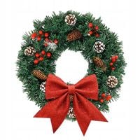 Stroik na drzwi świąteczna dekoracja ozdoba kokarda Boże Narodzenie 60cm