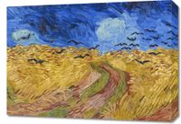 Obraz 70x50cm  Pole Pszenicy z Krukami, Van Gogh Vintage