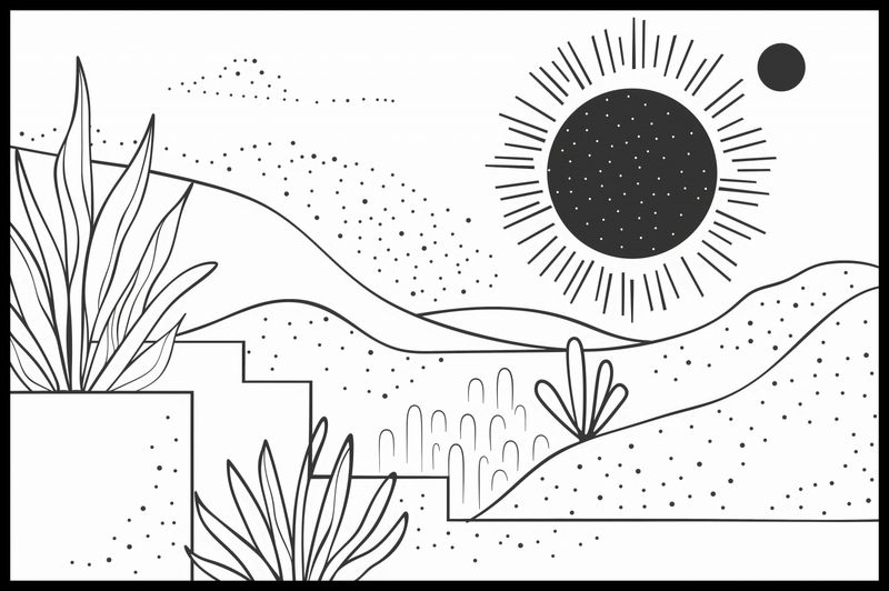 Plakat 86,4x56,8cm Linearny Pejzaż zdjęcie 2