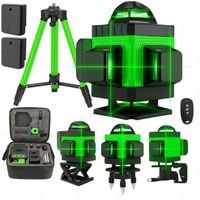 Poziomica Laserowa 4D Płaszczyznowa 360° Laser Krzyżowy Zielony 16