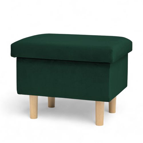 ZIelony Fotel Bujany Uszak + Podnóżek ze schowkiem + Poduszka na Arena.pl