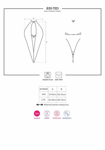 body z otwartym wyciętym krokiem obsessive l/xl na Arena.pl