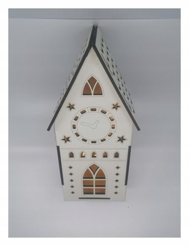 Domek lampion, oświetlenie led ciepłe, HIT biały hdf na Arena.pl