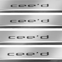 Listwa progowa KIA CEE'D MK3 Stal nierdzewna 304 połysk z czarnymi literami