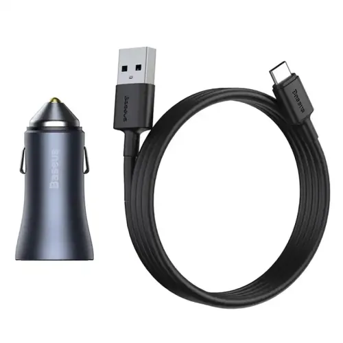 ładowarka samochodowa baseus golden contactor pro, usb + usb-c na Arena.pl
