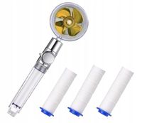 SŁUCHAWKA PRYSZNICOWA Z TURBINĄ WENTYLATOREM 360 + ZAPAS FILTRÓW