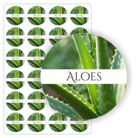 NAKLEJKI aloesowy kolorowe ALOES mydła handmade świece olejki 24szt.