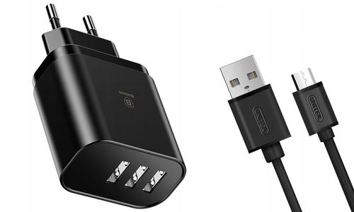 BASEUS ŁADOWARKA SIECIOWA LED 3x USB KABEL MICRO na Arena.pl