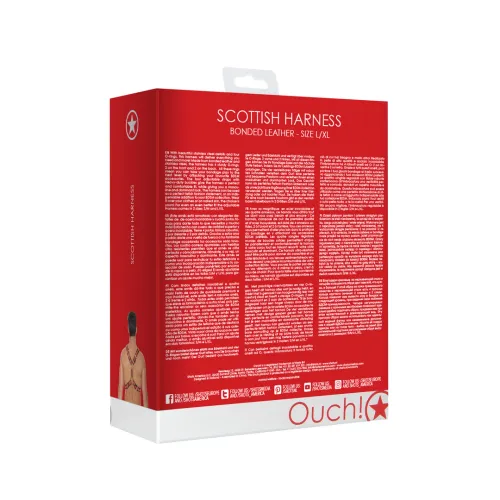 ouch! by shots uprząż skorzana l/xl - regulowana, stal nierdzewna na Arena.pl