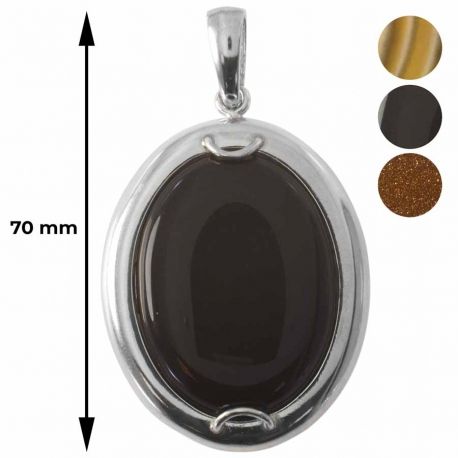 SREBRNY WISIOREK OWAL PIASEK PUSTYNI ONYKS KRZEMIEŃ PRÓBA SREBRA 925 zdjęcie 1