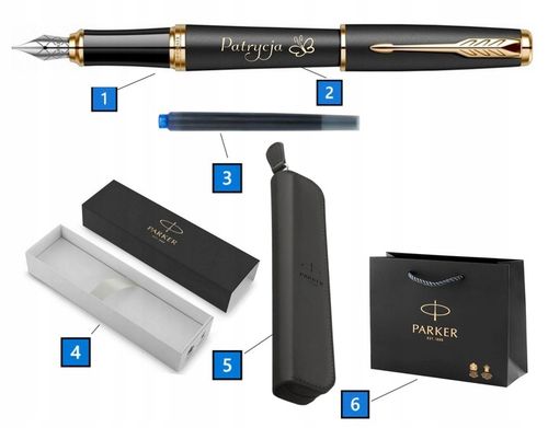 PIÓRO PARKER WIECZNE URBAN CZARNE GT ZŁOCONE z GRAWEREM ETUI PIÓRNIK CZARNY na Arena.pl