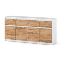 Komoda Skandynawska Nowoczesna 160cm Biała Dąb Wotan Szafka 4 Szuflady