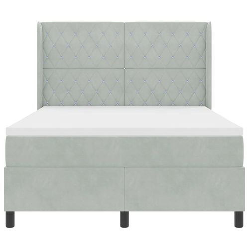 Łóżko z materacem na sprężynach LED Jasnoszary 140 x 200 cm na Arena.pl