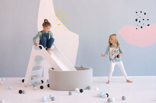 Suchy Basen z Kulkami 90x30 dla Dzieci Szary Smart 200 piłek MISIOO na Arena.pl