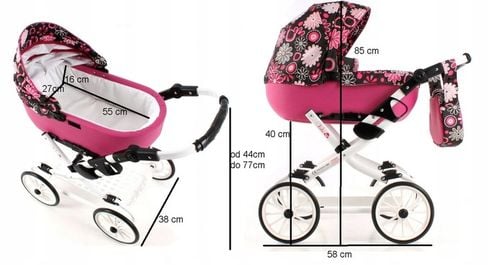 Wózek dla Lalek Składany Głęboki Adbor Viki Gondola Torba Koszyk kol. Vi-09 na Arena.pl
