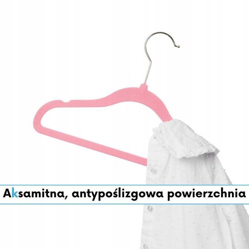 WIESZAK NA UBRANIA DZIECIĘCE WELUROWY x20 WIESZAKI DO DZIECIĘCYCH na Arena.pl