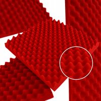 FALA - AKUSTYCZNA PIANKA MATA GĄBKA 50x50x 3 CM - Czerwony - biura, pokoje