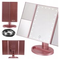 Lusterko PREMIUM Do MAKIJAŻU Powiększające 3X Kosmetyczne PODŚWIETLANE LED