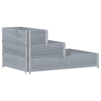 3-poziomowa podwyższona donica, szara, 120x80 cm, sosnowa