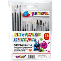 pędzelki artystyczne zestaw 15 sztuk fun&joy