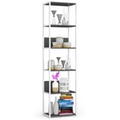 Regał loftowy metalowy 50 cm - biały-szary - 6 półek