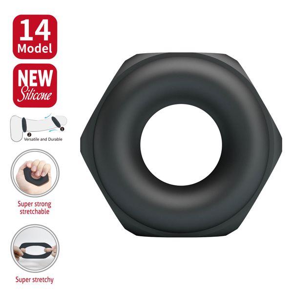 Crazy Bull Jarvius Super Soft Silicone Cock Ring – Black zdjęcie 2