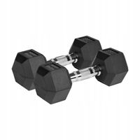 Hantle żeliwne gumowane HEX 2x8kg Rebel hexagonalne zestaw 16kg