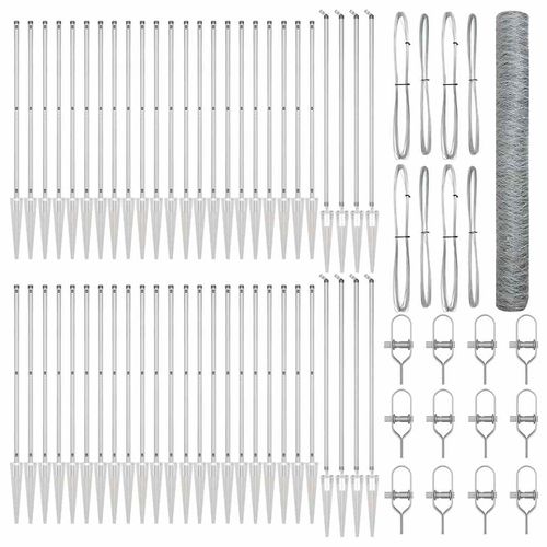 Ogrodzenie z słupkami Srebrny 1.4 x 100 m Stal pokryta PCV na Arena.pl