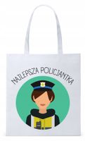 Dla Policjanta Policjantki Torba Eco Biała Shopper Z Nadrukiem Ze Zdjęciem