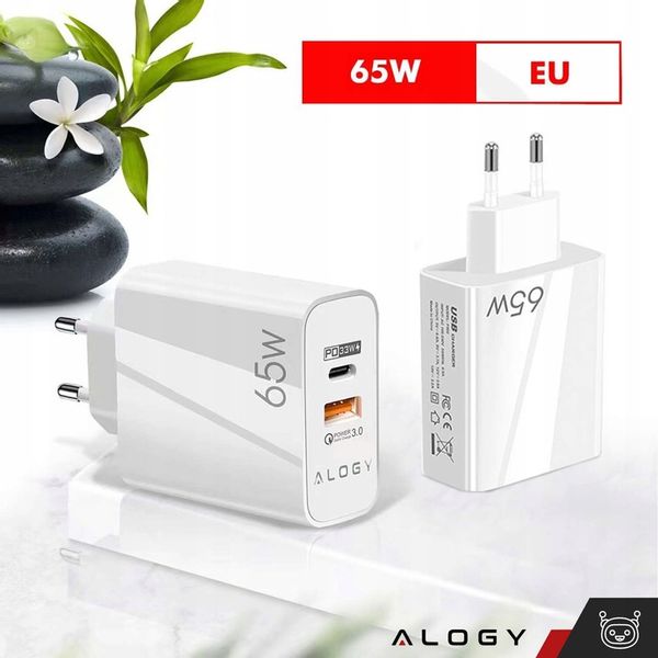 ŁADOWARKA SIECIOWA SZYBKA USB-A USB QC 3.0 65W USB-C PD TYP C DO TELEFONU zdjęcie 15
