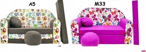 KANAPA SOFA rozkładana dla dzieci łózko poduszka materac piankowa na Arena.pl