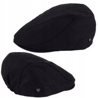 KASZKIET MĘSKI CZAPKA BAWEŁNA NA JESIEŃ Z REGULACJĄ MODNY CZARNY 2941