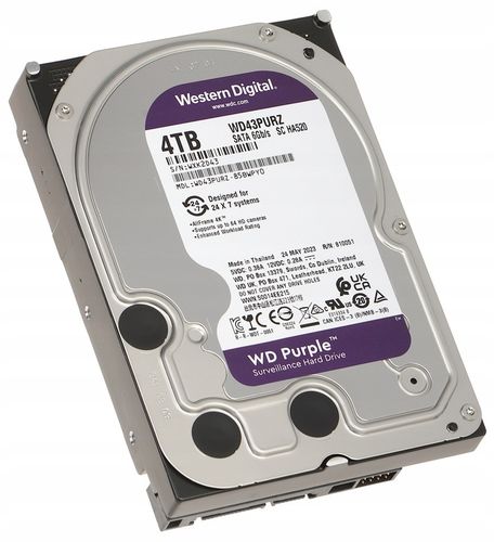 Dysk twardy Western Digital WD Purple WD43PURZ 4TB SATA 3,5" na Arena.pl
