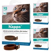 Obroża Dla KOTA Na PCHŁY Przeciwko Pchłom Kot Happs 35 cm x 3 opakowania