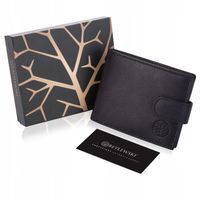 BETLEWSKI Portfel męski skórzany skóra RFID duży zapinany skóra naturalna