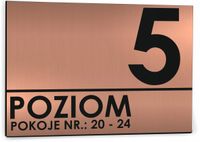 Tabliczka Tablica piętrowa dibond 30x20 cm NUMER POKOJI POZIOMU