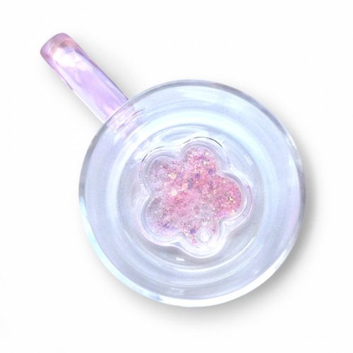 Szklanka termiczna z brokatowtym kwiatkiem w środku 250 ml - SZK143 na Arena.pl